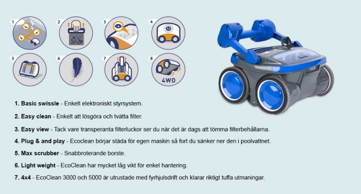 Dammsugare pool - Ecoclean 3000