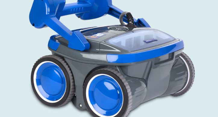 Automatisk dammsugare pool med 4-hjulsdrift håller enkelt rent i poolen.